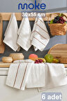  Pamela 6'lı 30x55 cm el & yüz havlu seti ve mutfak havlusu