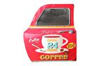 Dekoratif Coffee Temalı Kırmızı Araba Kapısı Ayna Hediyelik
