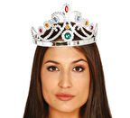 Gümüş Renk Plastik Prenses Tacı Kraliçe Tacı 60 cm