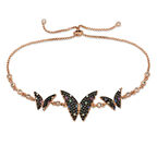 925 Ayar Gümüş Rose Kelebek Asansör Bileklik