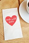 Sunum Peçetesi Made with love yazılı kağıt peçete