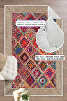 Dijital Baskılı Kilim Desen Dekoratif Kaymaz Taban Yıkanabilir Salon Halısı