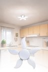 Dekoratif Pervane 5 Kollu 24W LED Ampul Katlanır Kanatlı Beyaz Renk Aydınlatma Tasarruflu Işık