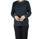 KADIN YAKA VE KOLAĞZI TAŞ İŞLEMELİ MEVSİMLİK BLUZ