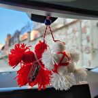 Marteniçka Pijo Ve Penda Araba Çanta Süsü, Hediyelik Martenitsa, Marteniçka Dilek Bilekliği Hediyeli