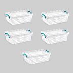 Polytime Şeffaf Kilitli Eşya Gıda Saklama Düzenleme Kabı Kutusu - Sığ Dikdörtgen - 2 Litre - 5 Adet