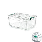 Polytime Tekerlekli Multibox Şeffaf Kilitli Saklama Düzenleme Kabı Kutusu - Dikdörtgen - 30 Litre