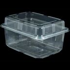 Kullan At Plastik Kilitli Şeffaf Bombeli Kapaklı Gıda Saklama Kabı Sızdırmaz Kap -2000 cc - 75 Adet