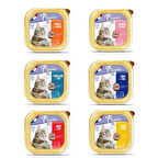 Plaisir 6'lı Süper Karışık Kedi Yaş Maması Paketi 6 x 100 gr