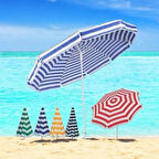 BEZ ÇİZGİLİ PLAJ ŞEMSİYESİ 2 METRE+ TUTUCU KAZIK (Renk talebinizi sipariş numaranız ile belirtiniz.)