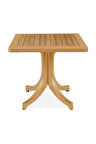 Pera Masa Plastik Bahçe Masası Teak Ahşap Desenli Kare 80 cm X 80 cm