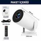 Unınet Bluetooth Android 11 Taşınabilir Ev Sineması Akıllı Projeksiyon Cihazı Beyaz