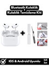 Iphone15/Pro/Promax Uyumlu Bluetooth V5 Kulak İçi TWS Kulaklık+Kulaklık Temizleme Seti