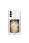 Samsung Galaxy M13 ile Uyumlu Burç Kartları Yay Tasarımlı Şeffaf Silikon Kılıf
