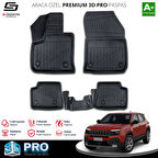 S-Dizayn Jeep Avenger 3D Pro Havuzlu Paspas 2023 Üzeri A+ Kalite