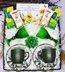 Premium Kahve Fincanı & Kristal Bardak & Lotus Mum & Özel Tasarım Hediye Kartı