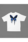 Kelebek Temalı Unisex Oversize Tişört