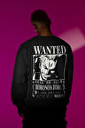Wanted Roronoa Zoro Baskılı Unisex Oversize Anime Karakter Sweatshirt