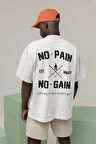 No Pain No Gain Baskılı Unisex Oversize Losing Is Not An Option Yazılı Tişört