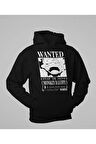 Wanted Dead Or Alive Yazılı Unisex Oversize Monkey D. Luffy Hoodie