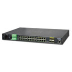 Endüstriyel Tip L2+ Yönetilebilir Ethernet Switch (Industrial L2+ Managed Ethernet Switch)&lt;br&gt;
24-Port 10/100/1000T&lt;br&gt;
4 x 1000BASE-SX/LX/BX SFP/mini-GBIC yuva (Combo Port-21 ile Port-24