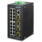 Endüstriyel Tip L2+ Yönetilebilir Switch (Industrial L2+ Managed Switch)&lt;br&gt;
16-Port 10/100/1000T&lt;br&gt;
4 x 1000BASE-SX/LX/BX SFP/mini-GBIC yuva (Port-17 ile Port-20 arası), 100Base-FX SFP u
