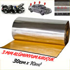 Araç Oto Ses Isı Yalıtım Bandı 3mm x 30cmx10metre Alüminyum Folyolu Kauçuk Bant Izolasyon Malzemesi