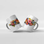 Baskılı Kupa Bardak Çiçek Teması - 11