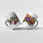 Baskılı Kupa Bardak Çiçek Teması - 15