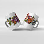 Baskılı Kupa Bardak Çiçek Teması - 19