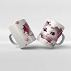 Baskılı Kupa Bardak Sevimli Kedi - 11