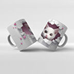 Baskılı Kupa Bardak Sevimli Kedi - 16