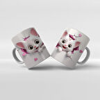 Baskılı Kupa Bardak Sevimli Kedi - 18
