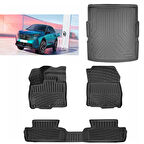 Rizline Peugeot 3008 Elektrkli  2024 ve Sonrası 3D Paspas Siyah ve Alt  Bagaj Havuzu Set