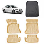Rizline Bmw 5 Serisi F10 3D Havuzlu Paspas ve Bagaj Havuzu Set Bej