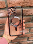iPhone 14 Pro Max Kamera Lens Korumalı Şeffaf Magsafeli Darbe Emici Kılıf - Kırılmaz Cam Hediyeli