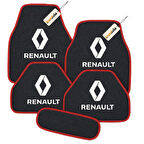 Antrasit Kırmızı Renk Renault Araba Halı Paspas Seti 5'li – Kaymaz, Suya Dayanıklı, Kolay Temizlenebilir Araç Paspası
