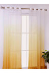 Kavuniçi Sarı Rustik Kuşgözü Tül Perde Degrade Renk Geçişli Tül