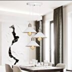 Rsylight Retro Dekoratif 3 lü Beyaz Rustik Metal Sarkıt Avize 30 Cm 