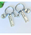 Gümüş arkadaşlık çift anahtarlık Kişiye Özel
