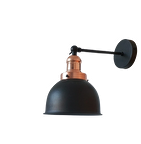 Rsylight Retro Rustik Metal Dekoratif Koridor - Oturma Odası Duvar Hareketli Bakır - Siyah Aplik 