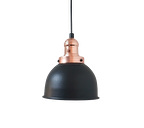 Rys Retro Metal Siyah Bakır Duylu Tekli Dekoratif Rustik Sarkıt Avize