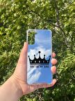 Samsung Galaxy S21 Plus Uyumlu Aynalı Kral Taçı Desenli Darbe Kamera Korumalı Silikon Telefon Kılıfı