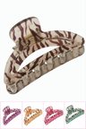Zebra Desenli Oval Mandal Toka 8 cm