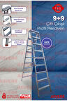 Safir Serisi - 9 9 Basamaklı Çift Çıkışlı Galvanizli Profil Merdiven (EV, BAHÇE, IŞYERİ IÇİN UYGUN)