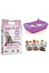 Sancat Lavanta Kokulu 5 Lt Kedi Kumu, Açık Kedi Tuvaleti, Koku Giderici Toz
