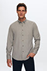 Ds Damat Regular Fit Gri Düz Gömlek 7HC02ORT13265 7HC02ORT13265