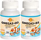 Omega 3 Balık Yağı Vitamin D3 Vitamini 2x100 Softgel Portakal Aromalı