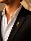 Atatürk Dikdörtgen Gold Renk Rozet Unisex Yaka Aksesuarı