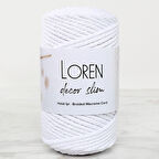 Loren Decor Slim 3 Büküm Makrome İpi Beyaz - L001